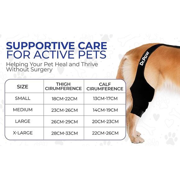 NEW Dr. Paw Dog ACL Knee Brace for Torn ACL Hind Leg Secure Fit Size XL - Picture 2 of 11
